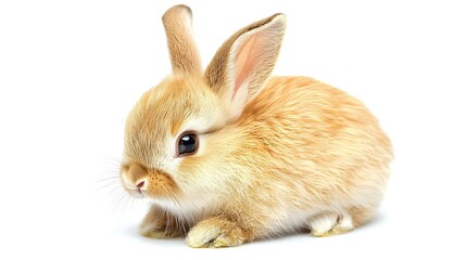 Obraz premium Brown baby bunny isolated on white background