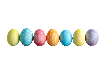 PNG, Easter, set of painted Easter eggs, isolated on white background