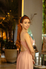 young woman relaxing on sofa