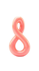 Fototapeta premium A pink, stylized representation of the number eight, featuring a smooth, curving design.