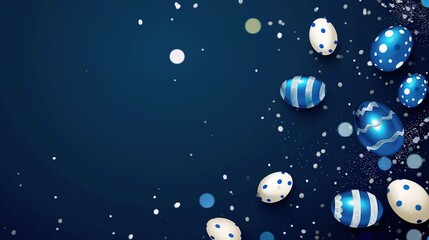 Fototapeta premium The Dark Blue Background of Easter: The Interweaving of Mysterious Atmosphere and Traditional Meanings