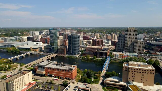 downtown grand rapids michigan drone