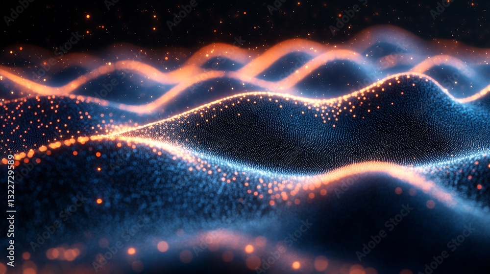 Leinwandbilder This visual representation showcases complex quantum phenomena, illustrating the behavior of qubits in superposition and entanglement, emphasizing their dynamic interactions.