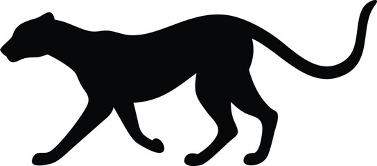 Cheetah Silhouette isolated on white background