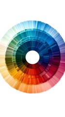 Obraz premium A colorful spectrum of color swatches arranged in a circle