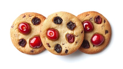 Cherry cookies isolated on white background