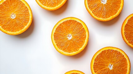 Fototapeta premium Orange Slices Isolated on White Background