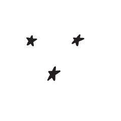 シンプルな手描きの小さな星マーク　モノクロ