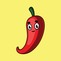 Chili vector cartoon kawaii illustration
