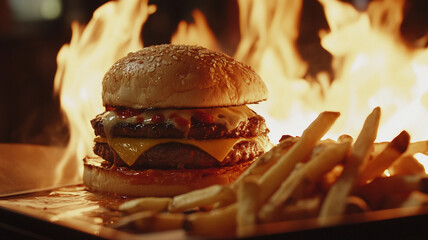 hamburger on the grill