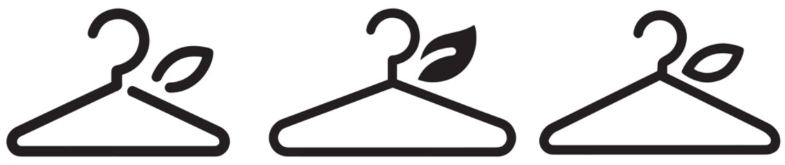 Eco Friendly Clothes Hangers Set Sustainable Design Minimalist Style Simple Line Art Graphic Vector Illustration Perfect for Branding       