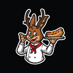 A mascot logo illustration for street food or restaurant