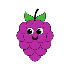 Cute boysenberry cartoon vector