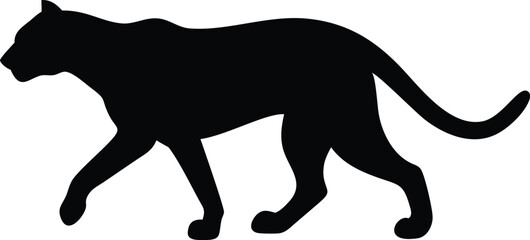 Collection of cheetah silhouette set Isolate on white background vector illustration