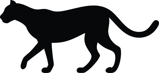 Fototapeta premium Cheetah silhouette vector on a white background