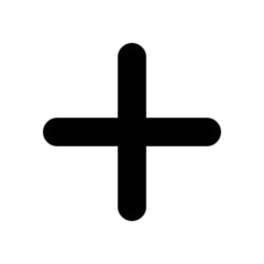 Obraz premium Black add icon with transparent background