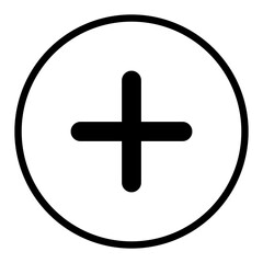 Black add icon with transparent background