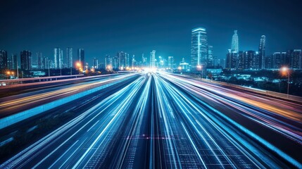 Night Highway, Cityscape, Speed, Progress