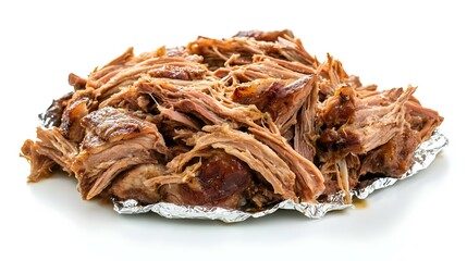 Obraz premium The semifinished pulled pork meat in the plastic