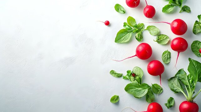 Lobak Merah Segar Organik Dengan Daun Hijau Tampilan Atas Dengan Ruang Salin Terisolasi Dengan Latar Belakang Putih