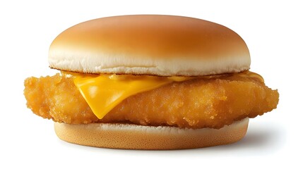 a fish burger in the white background