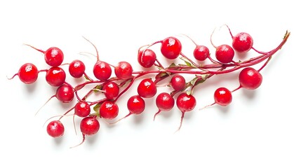 Bunch of washed fresh red radish isolated