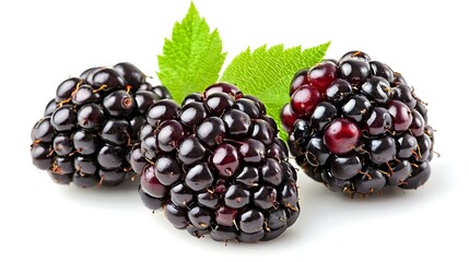 Blackberries isolated on white background