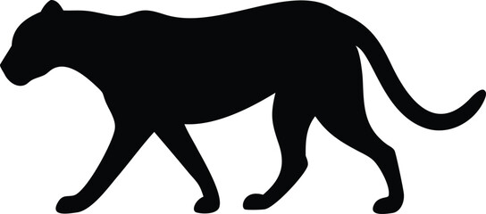 Obraz premium A Cheetah Silhouette on White Background