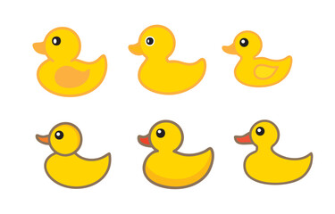 Yellow ducks icon, outline. isolated on white background, 黃色小鴨