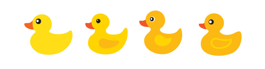 Yellow ducks icon. isolated on white background, 黃色小鴨
