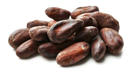 Obraz premium Cocoa beans isolated on white background