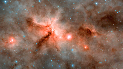 Cosmic nebula formation outer space astronomical image celestial environment wide angle astrophysics exploration