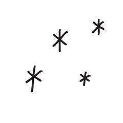 シンプルな手描きのあしらい　モノクロのアスタリスク