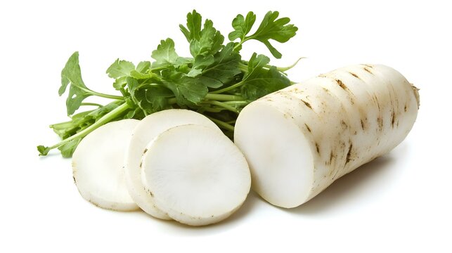 Daikon Radish Isolated on White Background
