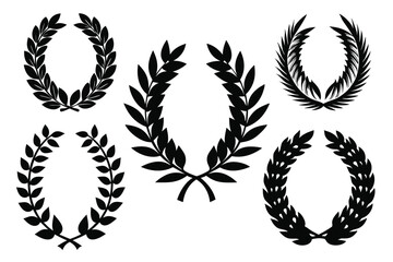 Fototapeta premium Laurel Wreaths Icon Collection Vector