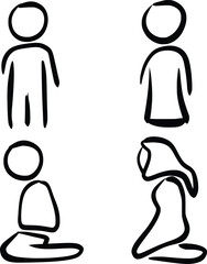 Sign toilet accessibility flat wcag vector illustration disabilities pictogram male female praying shower cctv toilet icon