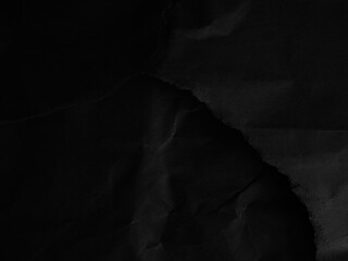 Papter crumpled background texture black wall abstract dark design wrinkled old wheat fold paster, art retro card grunge stone concrete wallpaper board cavas surface creased torn rough.