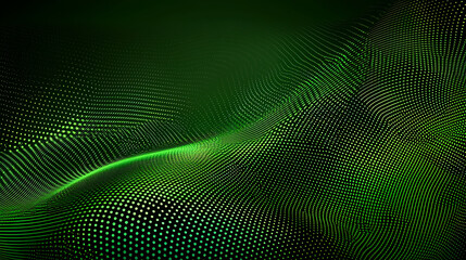 Fototapeta premium Dynamic green wave patterns abstract art digital design studio aerial view modern aesthetics