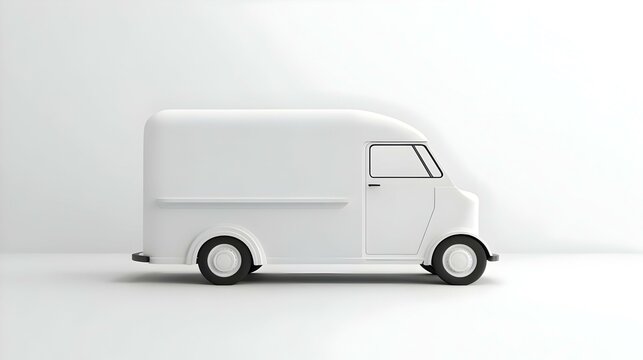 Fourgon Blanc Minimaliste Illustration Isole sur Fond Blanc. American food