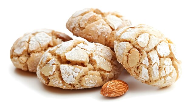 Italian Almond Cookies isolated on white background
