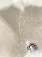 Rainbow in toilet