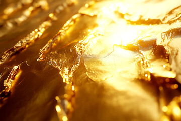 Showcases a Close-Up, Ultra-Realistic View of a Gold or Metallic Gold Surface