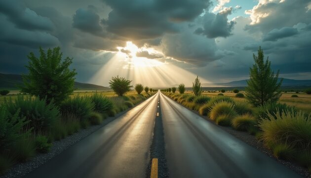 Sunlit pathway with weeds growing through cracks for nature reclamation blogs and environmental inspiration websites