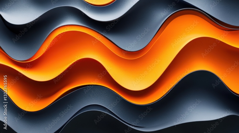 Poster simple yet elegant wave pattern creating a soothing visual flow with soft curves and lines