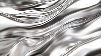 Abstract Silver Liquid Metal Flowing Swirls Background Texture Image