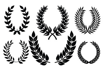 Laurel wreath silhouette collection set
