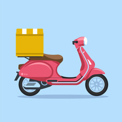 Obraz premium Modern Delivery Scooter with a Secure Cargo Box