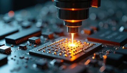 Precision Metal Processing Equipment With Molten Material For Technical Documentation Industrial Engineering Presentations