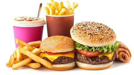 Foto stok popcorn terisolasi di latar belakang putih. Makanan Amerika