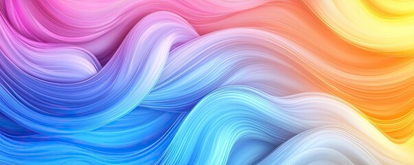 Fototapeta premium Vibrant color art abstract background concept. Vibrant abstract waves of color flowing in pink, blue, and orange hues.